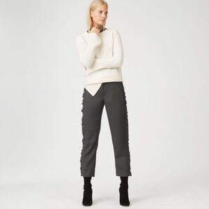 Nwt Club Monaco Rotheo Ruffle Trim Straight Leg Trousers